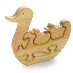 Holzpuzzle "Ente mit Kindern"