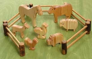 Bauernhoftiere aus Holz